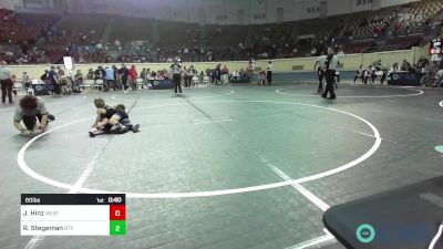 60 lbs Final - Jett Hinz, Weatherford Youth Wrestling vs Ross Stegeman, Tulsa Blue T Panthers