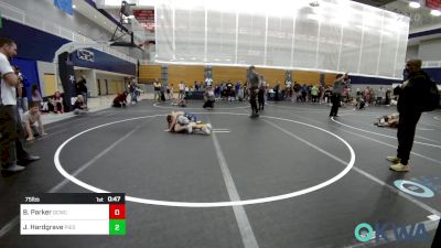 75 lbs Semifinal - Beckett Parker, Deer Creek Wrestling Club vs Jordan Hardgrave, Piedmont