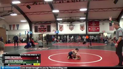 1 lbs Quarterfinal - Owen Reynolds, Mediapolis Wrestling Club vs Greyson Beelman, Mount Pleasant Wrestling Club