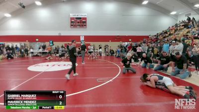 63-67 lbs Round 3 - Gabriel Marquez, Platte Valley Jr Wrestling vs Maverick Mendez, Junior Bulldogs Wrestling