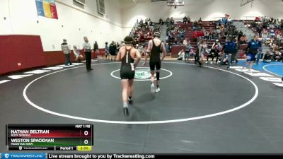 113 lbs Cons. Round 3 - Weston Spackman, Mountain View vs Nathan Beltran, Rock Springs