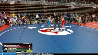 77 lbs Champ. Round 2 - Hayden Harshman, North Big Horn Rams Wrestling vs Carter Holman, Glenrock Wrestling Club