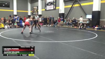 135 lbs Quarterfinal - Victoria Powers, Nebraska vs Damiyah Williams, Female Elite Wrestling