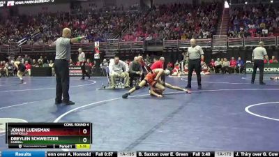 2A-113 lbs Cons. Round 4 - Jonah Luensman, Monticello vs Dreylen Schweitzer, Carroll