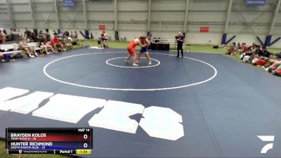 220 lbs Placement Matches (8 Team) - Brayden Kolos, Team Texas B vs Hunter Richmond, South Dakota Blue