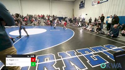 110 lbs Semifinal - Austin Fagan, Fort Gibson Youth Wrestling vs Koda Hight, Owasso Takedown Club