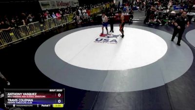 175 lbs Champ. Round 1 - Anthony Vasquez, Bell Gardens High School Wrestling vs Travis Coleman, Menifee Wrestling Club