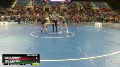 115 lbs Champ. Round 1 - Tommi Johnson, Beulah-Hazen vs Marlie Stremick, Pembina County North