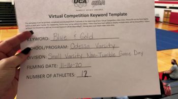 Odessa High School [Game Day Varsity - Non-Tumble] 2020 UCA Show Me Virtual Regional