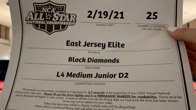 East Jersey Elite - Black Diamonds [L4 Junior - D2 - Medium] 2021 NCA All-Star Virtual National Championship