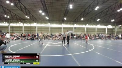 92 lbs Round 3 (4 Team) - Hunter Wilson, Middleton Wrestling Club vs Ashton Fasano, Hammer Heads