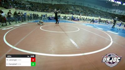 46 lbs Round Of 16 - Nash Leisinger, Choctaw Ironman Youth Wrestling vs Conor Campbell, Derby Wrestling Club