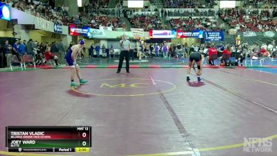 AA - 132 lbs Champ. Round 1 - Tristan Vladic, Billings Senior High School vs Joey Ward, Butte