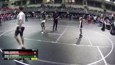 58 lbs Quarterfinal - Baeli Gossman, Pioneer Wrestling Club vs Shae Schweers, Wisner Rec Wrestling Club