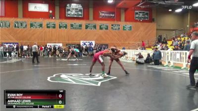 141 lbs Semifinal - Evan Roy, Victor Valley College vs Ahmaad Lewis, Sacramento City College