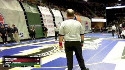 145 Class 1 lbs Cons. Round 3 - Abby Sader, Knob Noster vs Launa Cantrell, Potosi