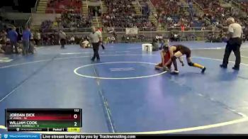 132 lbs Round 1 - Jordan Dick, #1 Lisbon vs William Cook, Kenmare-Bowbells