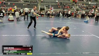 90 lbs Cons. Round 4 - Gage Heying, Ironhawk Wrestling Academy IA vs Randy Justesen, The Best Wrestler