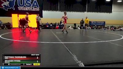 130 lbs Champ. Round 1 - Matthias Thornburg, Iowa vs Braeden Myers, Indiana