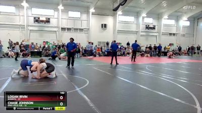 140 lbs Round 6 (10 Team) - Chase Johnson, Ohio Gold 10K vs Logan Irvin, Bandits