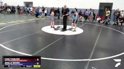 145 lbs Rr1 - Brielle BInder, Pioneer Grappling Academy vs Carly Duelfer, Avalanche Wrestling Association