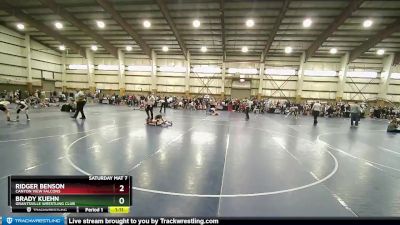 70 lbs Quarterfinal - Brady Kuehn, Grantsville Wrestling Club vs Ridger Benson, Canyon View Falcons