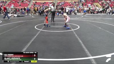 95 lbs Cons. Round 2 - Blake Lawrance, Trailblazer Wrestling Club vs Ely Perry, Hutchinson Kids Westling Club