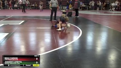 SPW-7 lbs Quarterfinal - Beau Carson, Lynx Wrestling Club vs Andrew Lumetta, Denver Wrestling Club