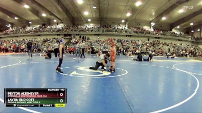 90 lbs Cons. Round 4 - Laytin Endicott, Proving Grounds Wrestling-A  vs Peyton Altemeyer, Owensville Kids Wrestling Club-AAA