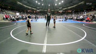 43 lbs Consi Of 16 #1 - Laken Burt, Wagoner Takedown Club vs Kase Hood, Weatherford Youth Wrestling