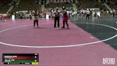 285 lbs Semifinal - WILLIE COX, Wetumpka vs Bardon King, Homewood Hs