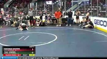 85 lbs Finals (8 Team) - Matthew Watkins, Brighton Orange vs Tony Endres, Belding Black Knights