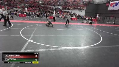 130 lbs Cons. Round 4 - Tatum Hatfield, River Valley Youth Wrestling vs Wyatt Ryan, Cadott