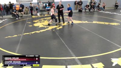 120+ Round 1 - Cooper Aragon, Soldotna Whalers Wrestling Club vs Abigail Dolan, Juneau Youth Wrestling Club Inc.