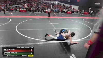 100 lbs Quarterfinal - Carson Weiler, Auburndale vs Miles Alters, Hudson