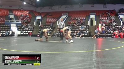 157 lbs Quarterfinals (8 Team) - Aden Barrett, Hudson Area HS vs Cayden Willman, Iron Mountain HS