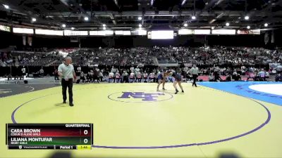 G 152 lbs Quarterfinal - Liliana Montufar, Rigby Girls vs Cara Brown, Coeur D Alene Girls