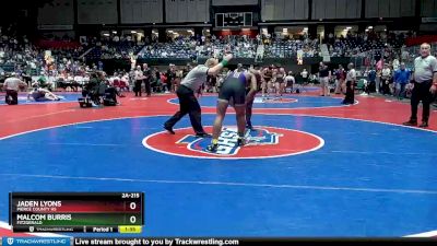 2A-215 lbs Semifinal - Malcom Burris, Fitzgerald vs Jaden Lyons, Pierce County HS