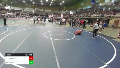 100 lbs Semifinal - Juanito Lopez, Espanola Jr Wrestling vs Malachi Valdez-Cox, La Gente WC