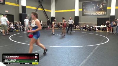 146 lbs Round 1 (4 Team) - Kylie Williams, Badger Girls Elite vs Ava Phillips, Minnesota Storm 2