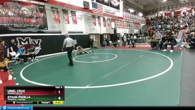 106 lbs Quarterfinal - Uriel Cruz, Paloma Valley vs Ethan Padilla, Temescal Canyon