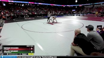 D1-132 lbs Champ. Round 1 - Kellen Wolbert, Oconomowoc vs Nathan Schanen, Muskego