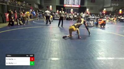 115 lbs Consy 2 - Stephen Korte, Jim Thorpe vs Alex Wylly, Allegheny