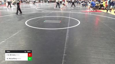 75 lbs Round Of 32 - Gage Brinsky, Bradford vs Aedan Mccaffery, Meadowbrooke Christian