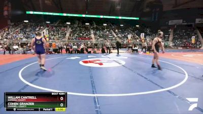 4A-182 lbs Cons. Round 2 - Willam Cantrell, Natrona County vs Cohen Granzer, Campbell County