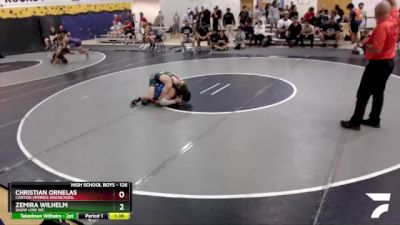 126 lbs Quarterfinal - Zemira Wilhelm, Show Low WC vs Christian Ornelas, Canyon Springs Highschool