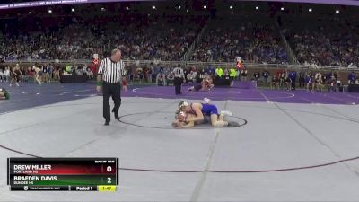 D3-132 lbs Quarterfinal - Braeden Davis, Dundee HS vs Drew Miller, Portland HS