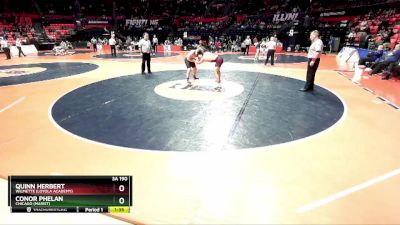 3A 190 lbs Quarterfinal - Conor Phelan, Chicago (Marist) vs Quinn Herbert, Wilmette (Loyola Academy)