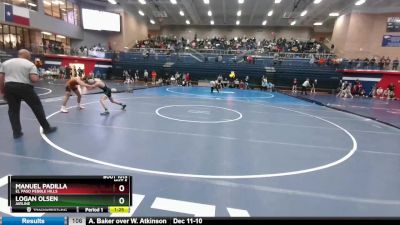 113 lbs Cons. Round 3 - Manuel Padilla, El Paso Pebble Hills vs Logan Olsen, Airline