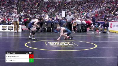 121 lbs Semifinal - Tyler Kapusta, Franklin Regional vs Tyson Cook, West Scranton